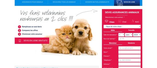 capture écran du site http://mutuelleanimaux.fr/