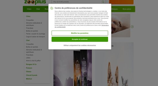 capture écran du site http://zooplus.fr/