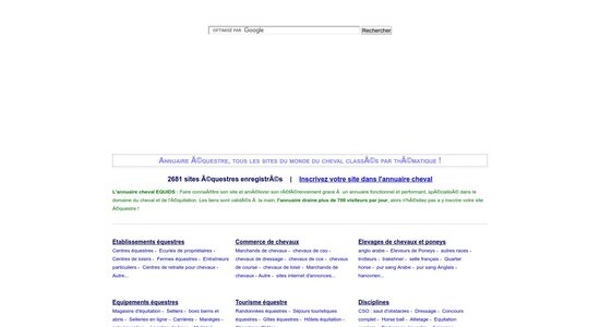 capture écran du site http://www.equids.com/