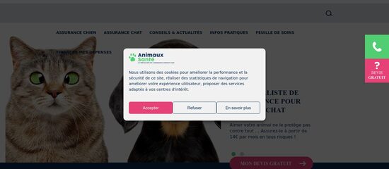 capture écran du site http://www.animauxsante.com/
