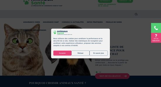 capture écran du site http://www.animauxsante.com/